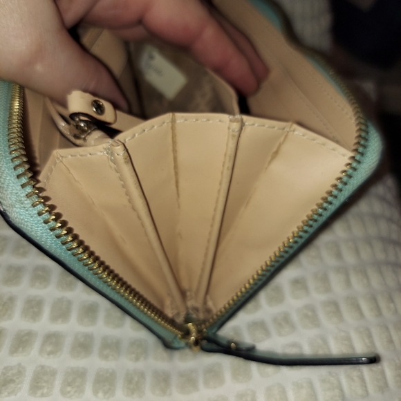 Kate Spade Light Blue Parchment Leather Wallet - Picture 9 of 10